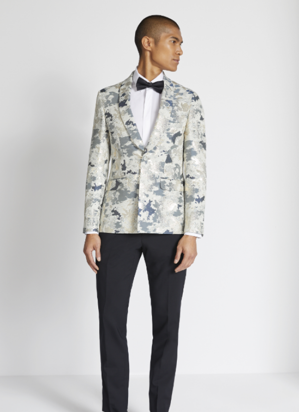 Jas Slim Fit Berbahan Brokat